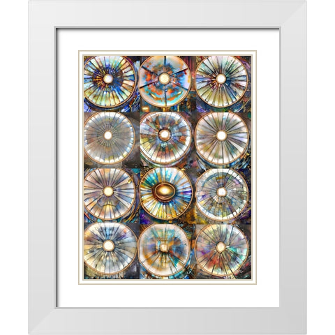 Omage to Kandinsky and Klimt White Modern Wood Framed Art Print with Double Matting by Day, Ruth