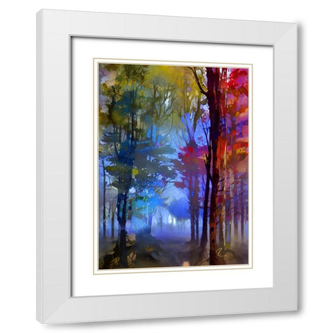 The Universe in a Forest White Modern Wood Framed Art Print with Double Matting by Day, Ruth