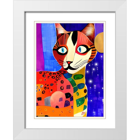 Jennyanydots White Modern Wood Framed Art Print with Double Matting by Day, Ruth