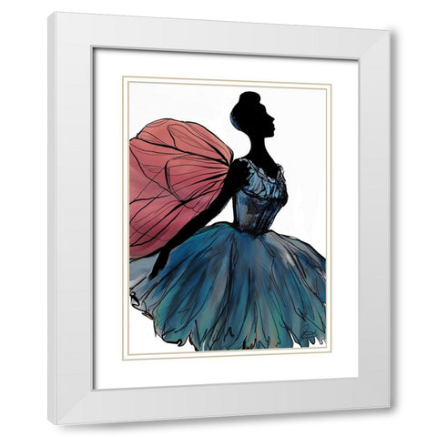 Winged Dancer White Modern Wood Framed Art Print with Double Matting by Day, Ruth