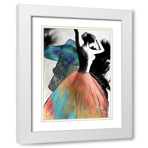The Humming Bird Dancer White Modern Wood Framed Art Print with Double Matting by Day, Ruth