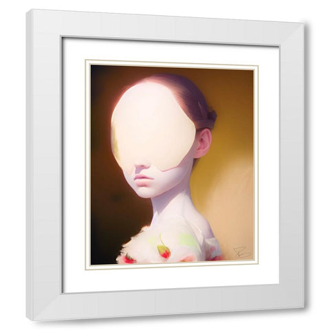 Girl in a Strawberry Dress White Modern Wood Framed Art Print with Double Matting by Day, Ruth