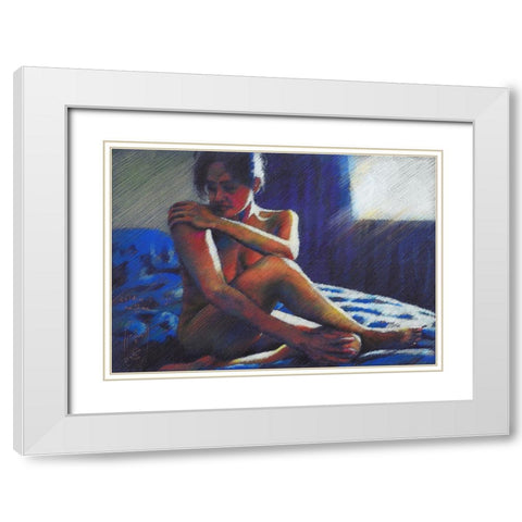 Golden Orange - 29-11-22 White Modern Wood Framed Art Print with Double Matting by Akkers, Corne