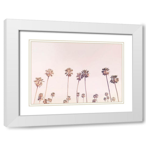 Sunny Cali Palm Trees White Modern Wood Framed Art Print with Double Matting by Pienaar, Kathrin
