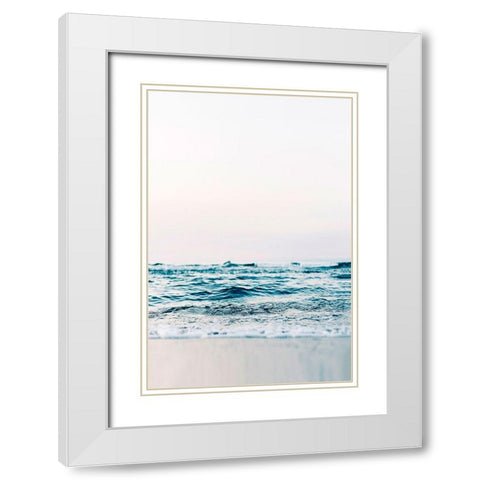 Abstract Waves White Modern Wood Framed Art Print with Double Matting by Pienaar, Kathrin