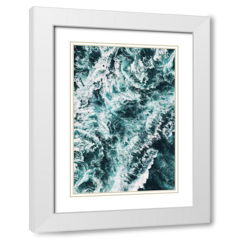 Rough Sea White Modern Wood Framed Art Print with Double Matting by Pienaar, Kathrin