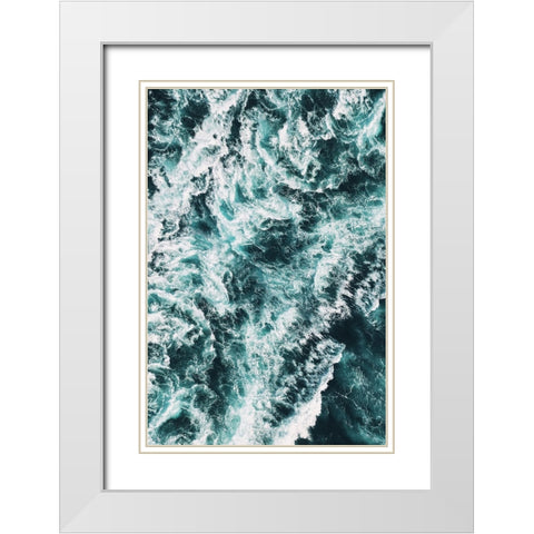 Rough Sea White Modern Wood Framed Art Print with Double Matting by Pienaar, Kathrin