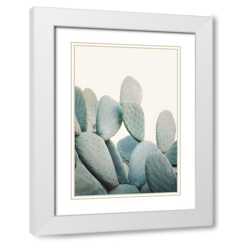 Pastel Cacti White Modern Wood Framed Art Print with Double Matting by Pienaar, Kathrin