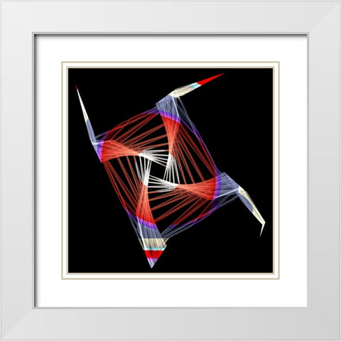 Handshakes White Modern Wood Framed Art Print with Double Matting by Mystic Number