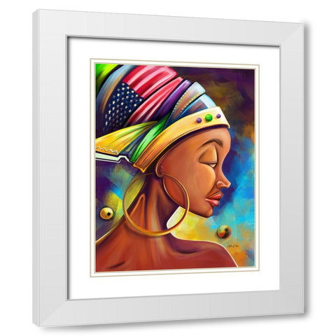 Her Pride White Modern Wood Framed Art Print with Double Matting by Debas, Adetoro