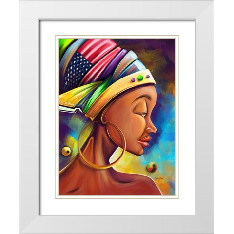 Her Pride White Modern Wood Framed Art Print with Double Matting by Debas, Adetoro