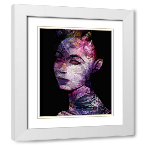 Repose with Flowers White Modern Wood Framed Art Print with Double Matting by Day, Ruth