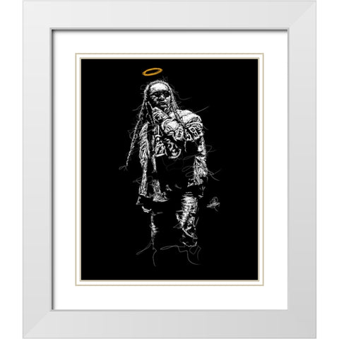 Take off White Modern Wood Framed Art Print with Double Matting by Saltson, Joseph
