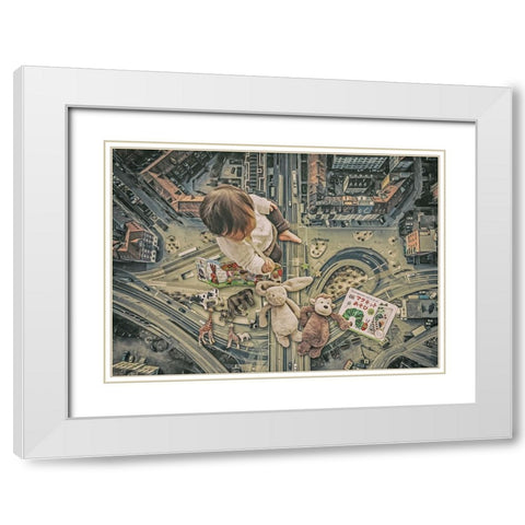 From Above White Modern Wood Framed Art Print with Double Matting by Martinussen, Baard