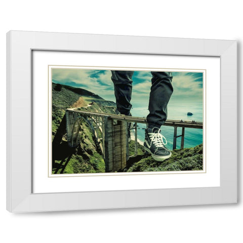 Walking Over Bridges White Modern Wood Framed Art Print with Double Matting by Martinussen, Baard