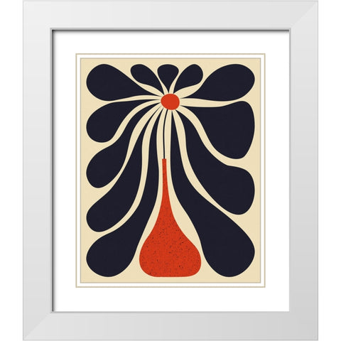 Lazy Flower White Modern Wood Framed Art Print with Double Matting by Galitsyna, Alisa