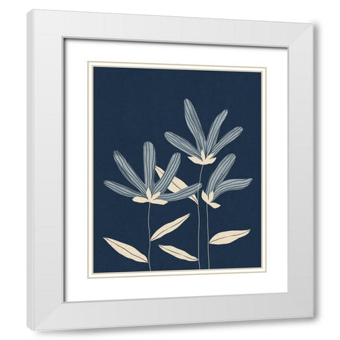 Three Flowers White Modern Wood Framed Art Print with Double Matting by Galitsyna, Alisa