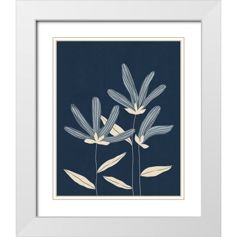 Three Flowers White Modern Wood Framed Art Print with Double Matting by Galitsyna, Alisa