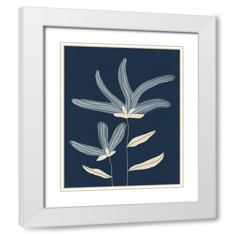 Two Flowers White Modern Wood Framed Art Print with Double Matting by Galitsyna, Alisa