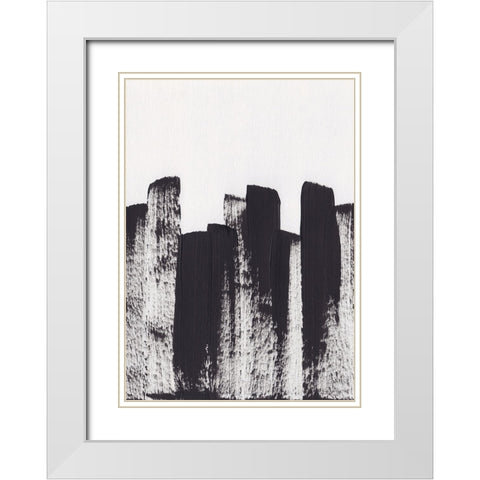 Bold Brush Strokes White Modern Wood Framed Art Print with Double Matting by Galitsyna, Alisa