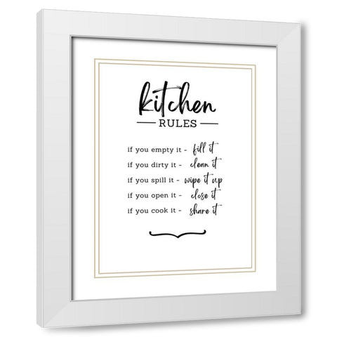 Kitchen Rules White Modern Wood Framed Art Print with Double Matting by N., Kristina