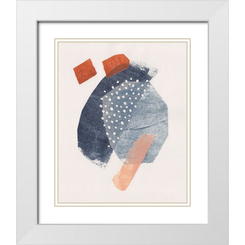 Five Shapes #1 White Modern Wood Framed Art Print with Double Matting by Galitsyna, Alisa