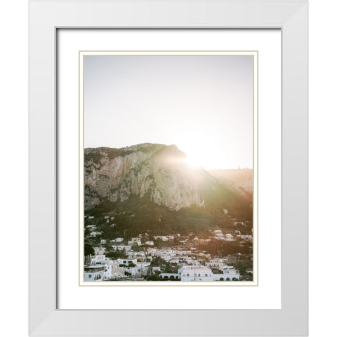 Capri Sunset White Modern Wood Framed Art Print with Double Matting by Zwart, Raisa