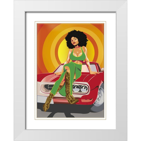 The Old Times White Modern Wood Framed Art Print with Double Matting by Gachoka, Tessie