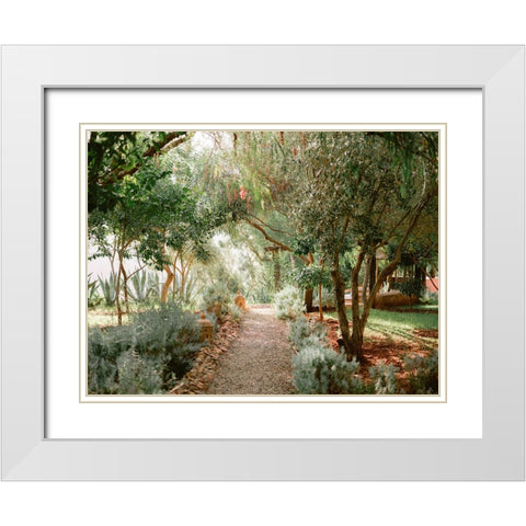 Botanical Ourika White Modern Wood Framed Art Print with Double Matting by Zwart, Raisa