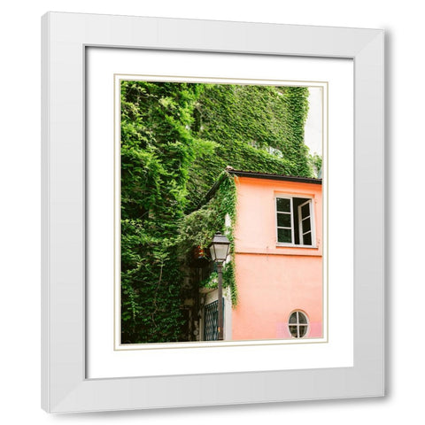 Green and Pink || Montmartre Paris White Modern Wood Framed Art Print with Double Matting by Zwart, Raisa