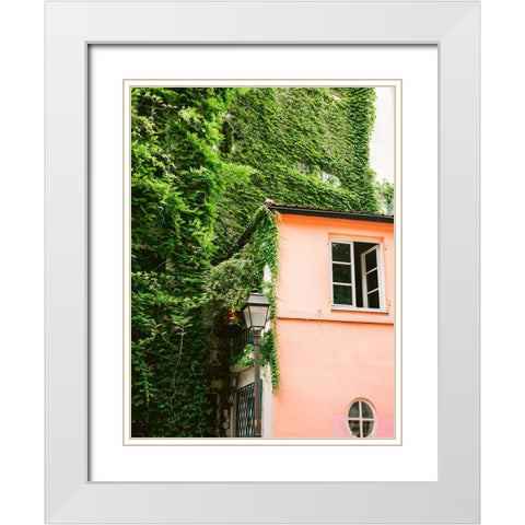 Green and Pink || Montmartre Paris White Modern Wood Framed Art Print with Double Matting by Zwart, Raisa