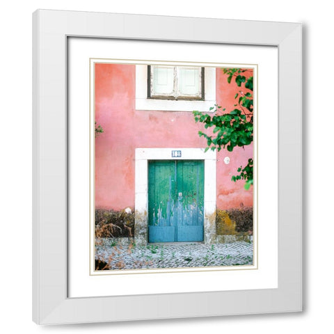 Little door in Lisbon White Modern Wood Framed Art Print with Double Matting by Zwart, Raisa