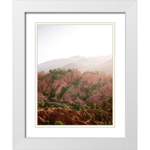 Ourika White Modern Wood Framed Art Print with Double Matting by Zwart, Raisa