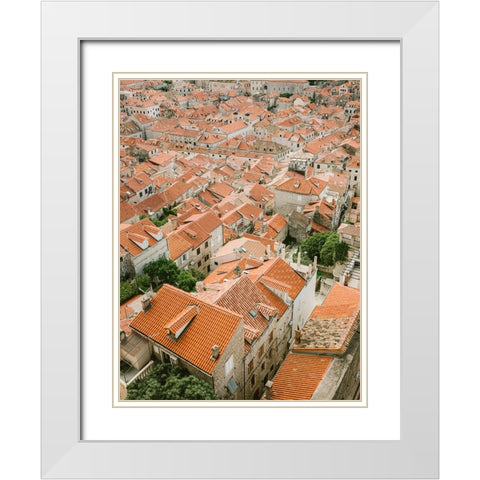 Roofs of Dubrovnik White Modern Wood Framed Art Print with Double Matting by Zwart, Raisa