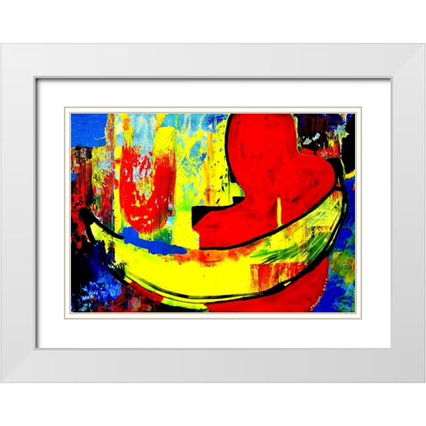 This is why I like bananas White Modern Wood Framed Art Print with Double Matting by Belickiene, Julija