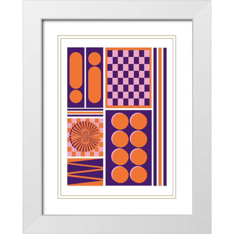 Purple Rain White Modern Wood Framed Art Print with Double Matting by Ortiz, Sergio