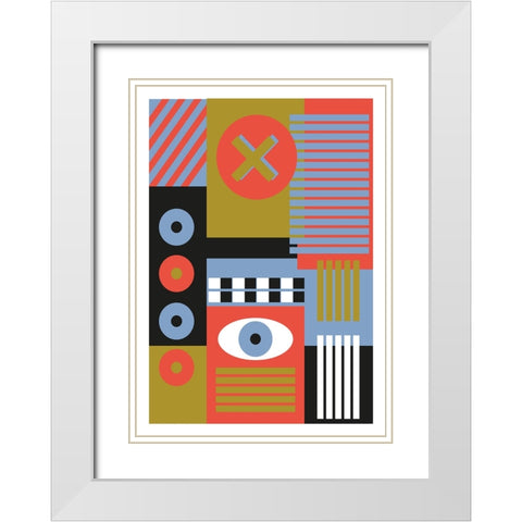 Stranger White Modern Wood Framed Art Print with Double Matting by Ortiz, Sergio