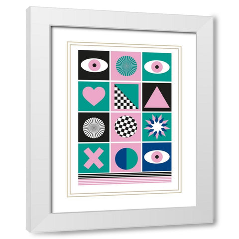 Geometric III White Modern Wood Framed Art Print with Double Matting by Ortiz, Sergio