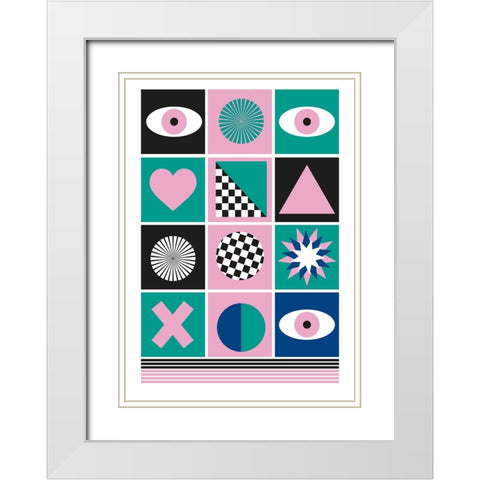 Geometric III White Modern Wood Framed Art Print with Double Matting by Ortiz, Sergio