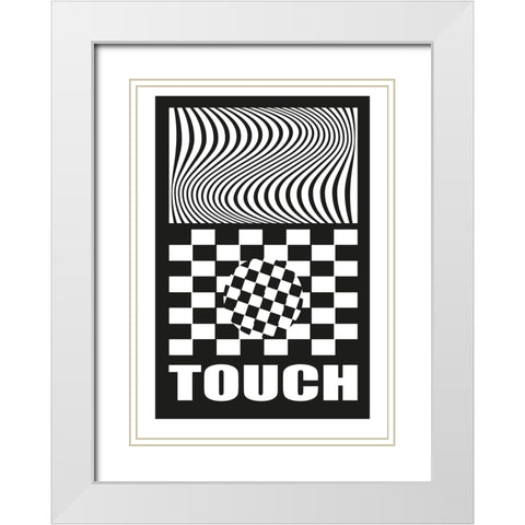 Touch White Modern Wood Framed Art Print with Double Matting by Ortiz, Sergio