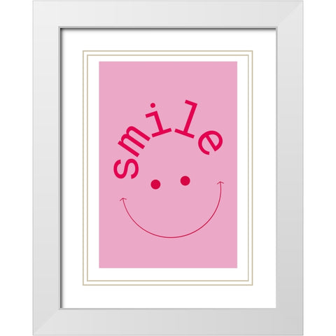 Smile White Modern Wood Framed Art Print with Double Matting by Ortiz, Sergio