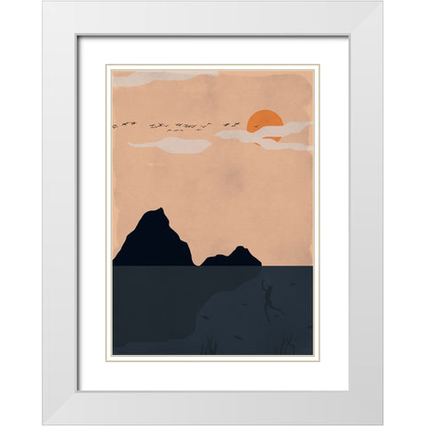 Deep dive White Modern Wood Framed Art Print with Double Matting by Elmoudden, Omar