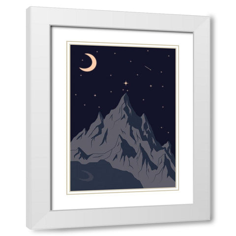 Good Night White Modern Wood Framed Art Print with Double Matting by Elmoudden, Omar