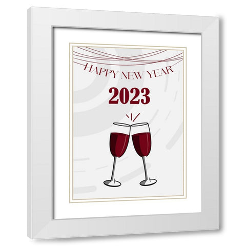 Wine Wine White Modern Wood Framed Art Print with Double Matting by Elmoudden, Omar