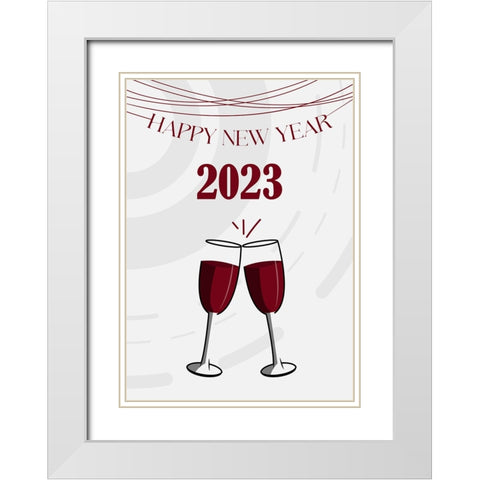 Wine Wine White Modern Wood Framed Art Print with Double Matting by Elmoudden, Omar