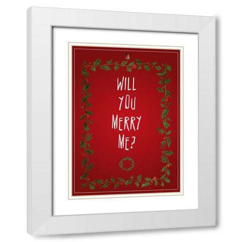 Will You Merry Me White Modern Wood Framed Art Print with Double Matting by Elmoudden, Omar