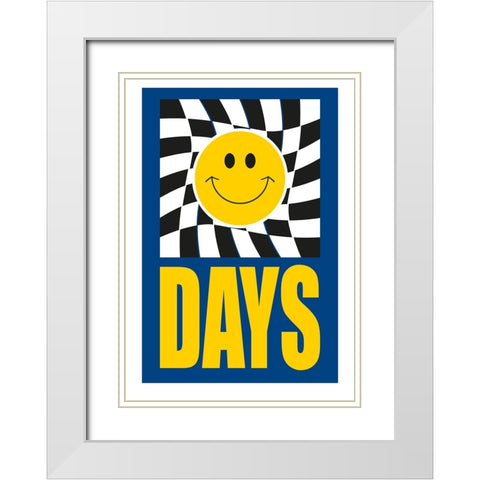 Happy Days White Modern Wood Framed Art Print with Double Matting by Ortiz, Sergio