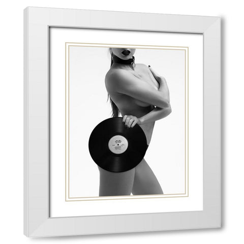 Raw Power White Modern Wood Framed Art Print with Double Matting by Drake, David