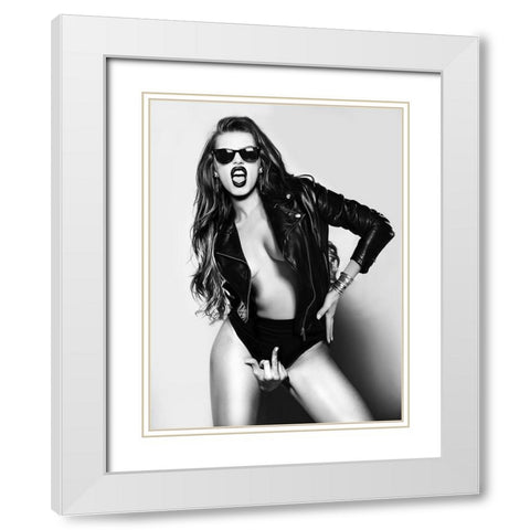 Eat This White Modern Wood Framed Art Print with Double Matting by Drake, David