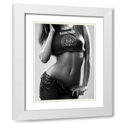 Aye Oh Lets Go White Modern Wood Framed Art Print with Double Matting by Drake, David